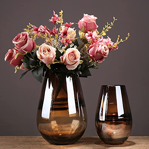 Vase en verre ambré pour centre de table de mariage et salon