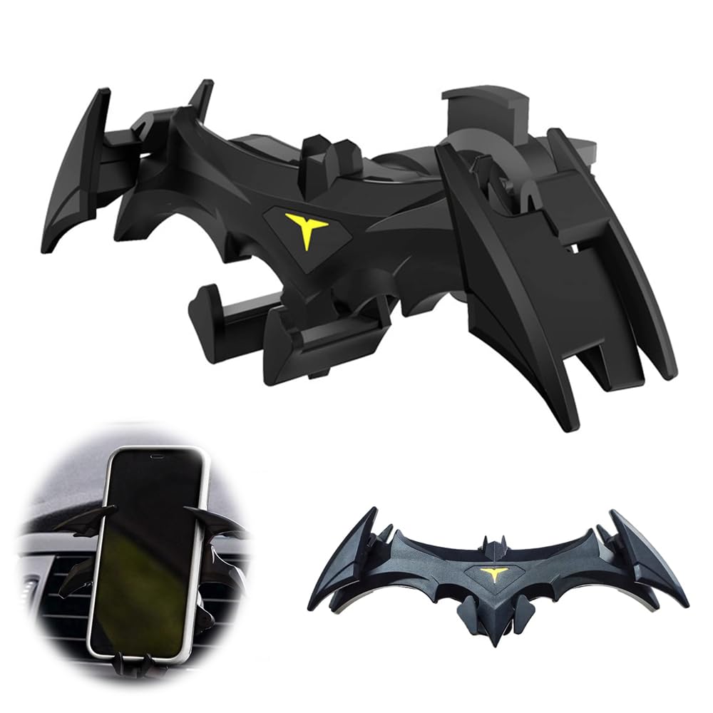 Azonee Bat Phone Holder for Car, Gravity Lock Car Vent Bat Mount Cool Car Accessories, Universal Cell Phone Holder, Bat Decorations Collectibles, Automatic Locking Hands Free