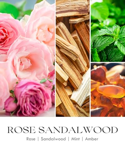 Image of AOOVOO Rose Sandalwood Candles - 22 oz Scented Candles, Aromatherapy Candle, Soy Candle for Home Scented