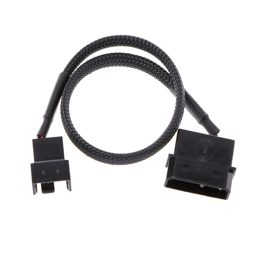 4-Pin Molex Maschio a 3-Pin/4-Pin PWM Cavo Adattatore di prolunga per Ventola con Maniche Maschio, Cavo Adattatore-Nero