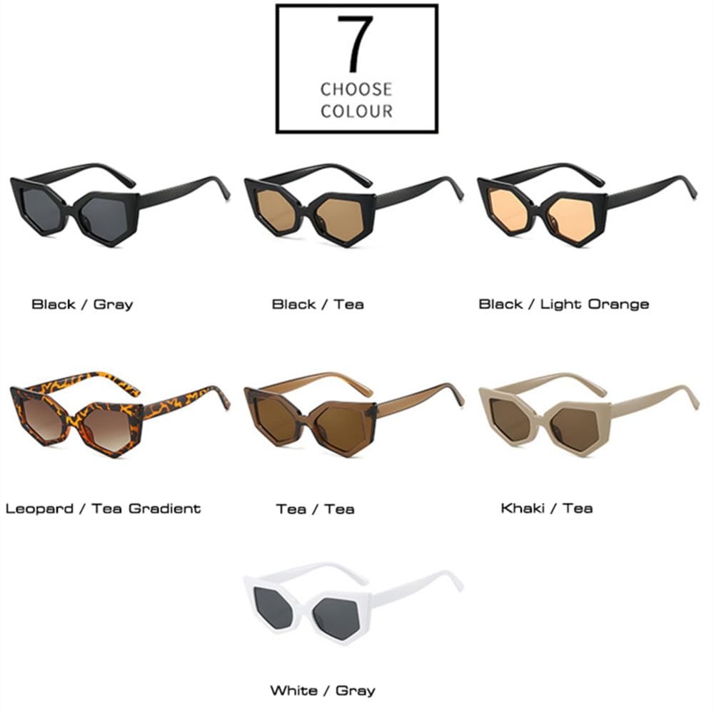 Retro unregelmäßige Polygon Cat Eye Sonnenbrille Damen Shades UV400