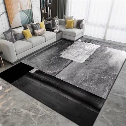 Tapis de salon rectangulaire gris minimaliste 200X260CM de qualité