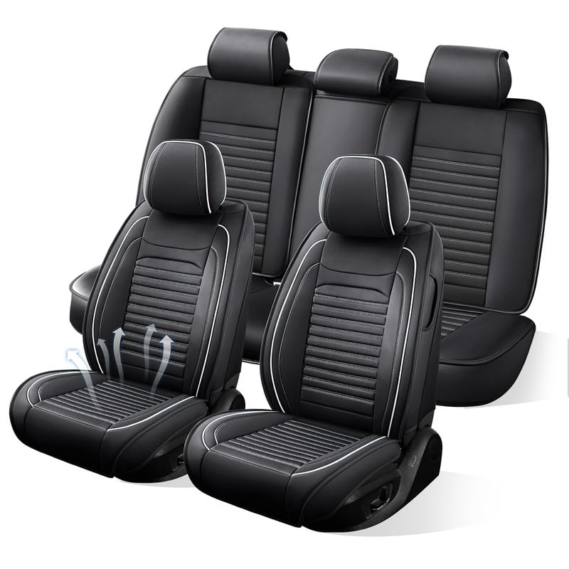 Image of Car Seat Covers Full Set Fit for Chevy Trailblazer 2021-2026, Black&White