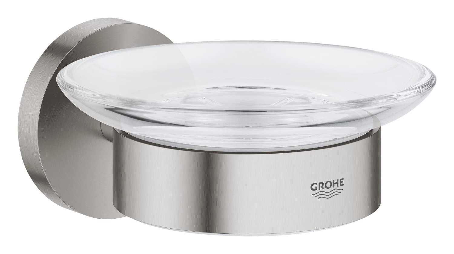 Grohe Start Cube QuickFix - Jabonera con Soporte, Gris Mate, para Pegar (Pegamento QuickGlue A1) o atornillar, Ref. 41193DC0