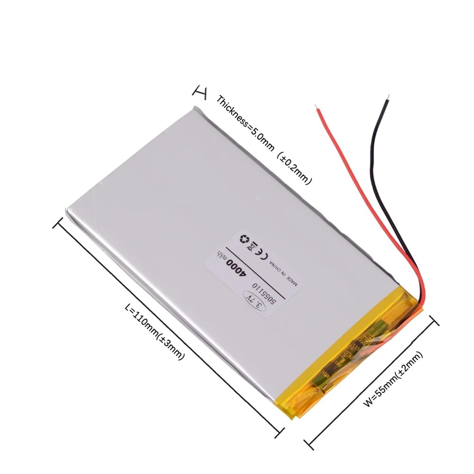 5055110 3,7 V 4000 mAh, 1 pièce