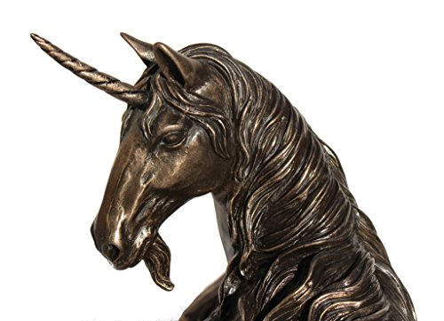 Us 9.25 Inch Unicorn - Lying On Grass Cold Cast Bronze Sculpture Figurine #TOP3