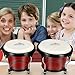 EastRock Bongo Drums 6” and 7” Set for Adults Beginners Professionals Transparent Cavity and Metal Bongos Drum Percussion Instruments with Tuning Wrench (Red 6”+7” Bongos)