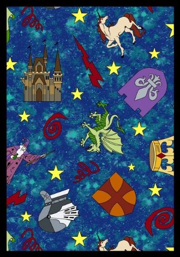 212 Main Mythical Kingdom 7 ft.8 in. x 10 ft.9 in. WearOn Nylon Machine Tufted- Cut Pile Just for Kids Rug, BA3007048