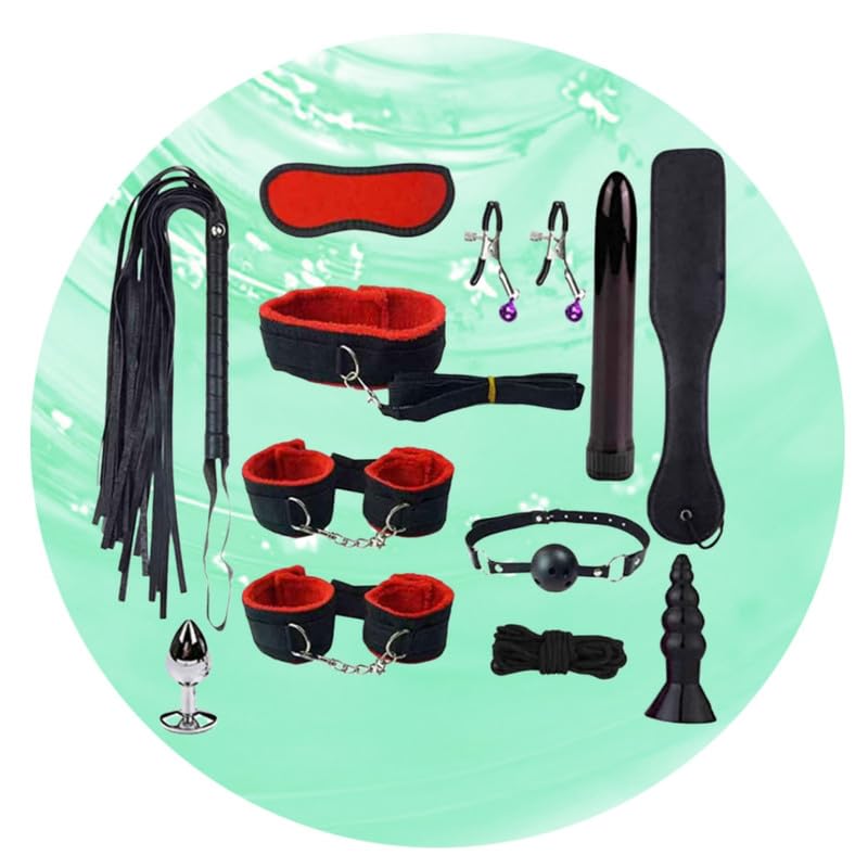 Kit Yoga Correa Fijación Múltiple 12 Piezas, Accesorio Ajuste Cómodo, Ejercicio Aeróbico Hogar, Entrenamiento Mutuo, Conjunto Almacenamiento Fácil (Rojo)