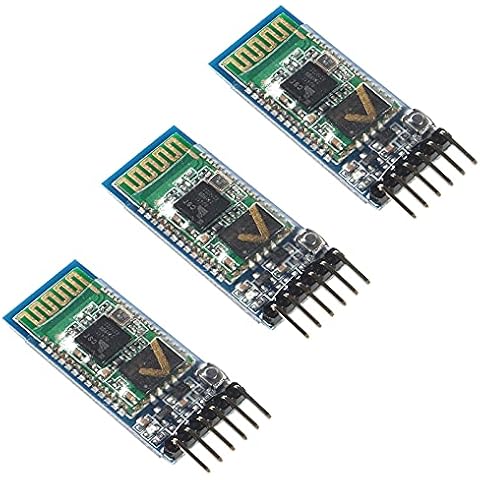 AOICRIE 3Pcs HC-05 Wireless Bluetooth RF Transceiver Module TTL Serial Configuration Bluetooth Serial Transceiver Pass-Through Module Compatible for Arduino (3) Cover