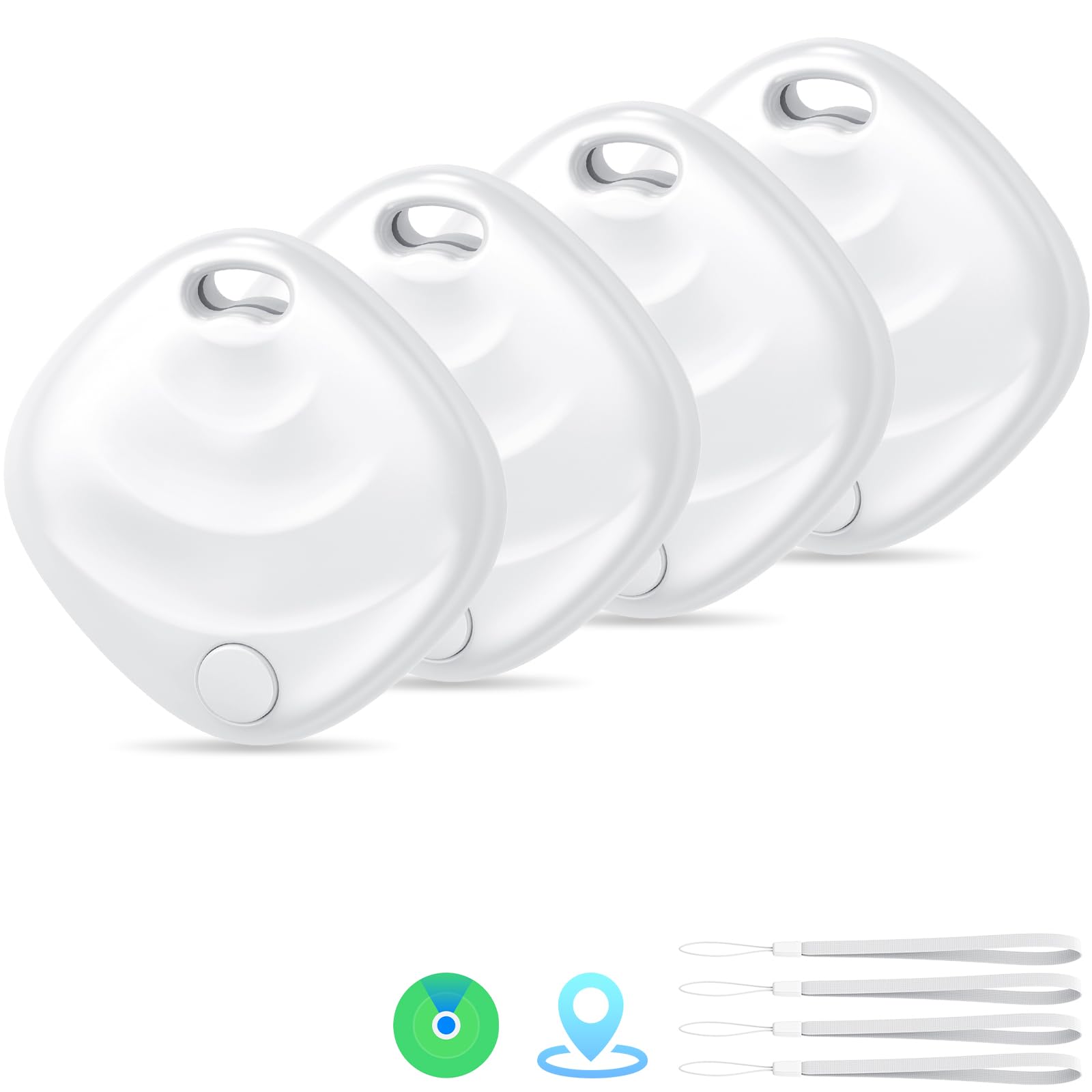 Neue [Apple MFi-Zertifiziert] (Nur iOS) Tracker Tags-4er Pack, Hoxe Bluetooth 5.3 Schlüsselfinder Kompatibel Apple Wo ist?, Schlüssel Finder Smart Tag für Auto/Koffer/Taschen, Austauschbarer Akku