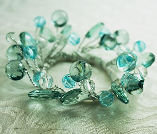 Qn15071501 Acrylic Beaded Napkin Ring,wedding Napkin Ring,12 Pcs Set