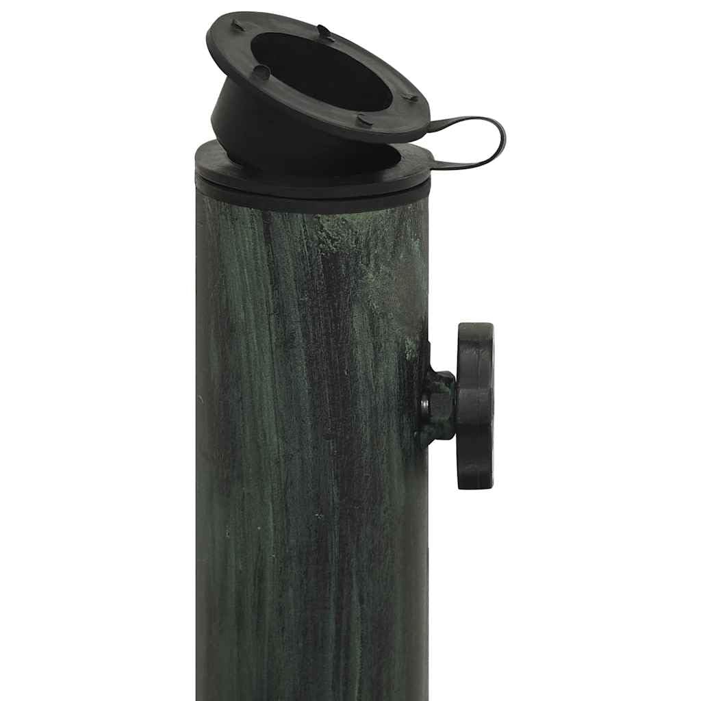 Supporto per ombrellone verde in ghisa, 45 x 30 cm, adattatore 35, 38, 48 mm, per ombrellone sospeso, per giardino, balcone, terrazza, stabilità