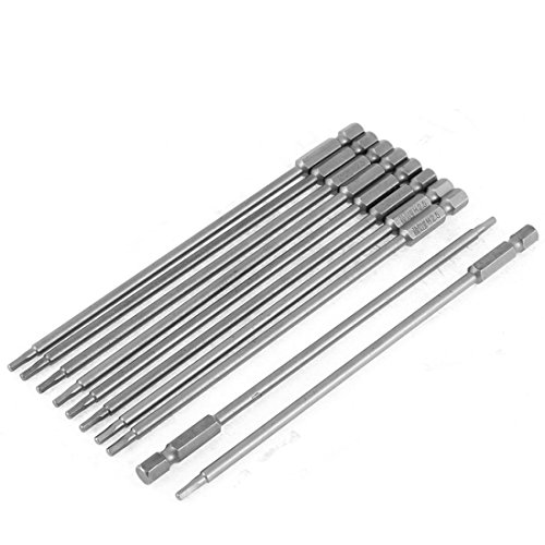 Sourcingmap 150mm Long 2.5mm Tip Hex Shank Hexagon Screwdriver Bits Tool 10pcs, /