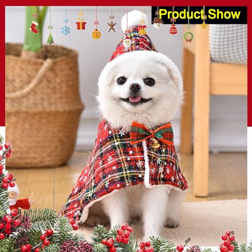 Disfraz para mascota Navidad Snowflake Plaid S miniatura 4