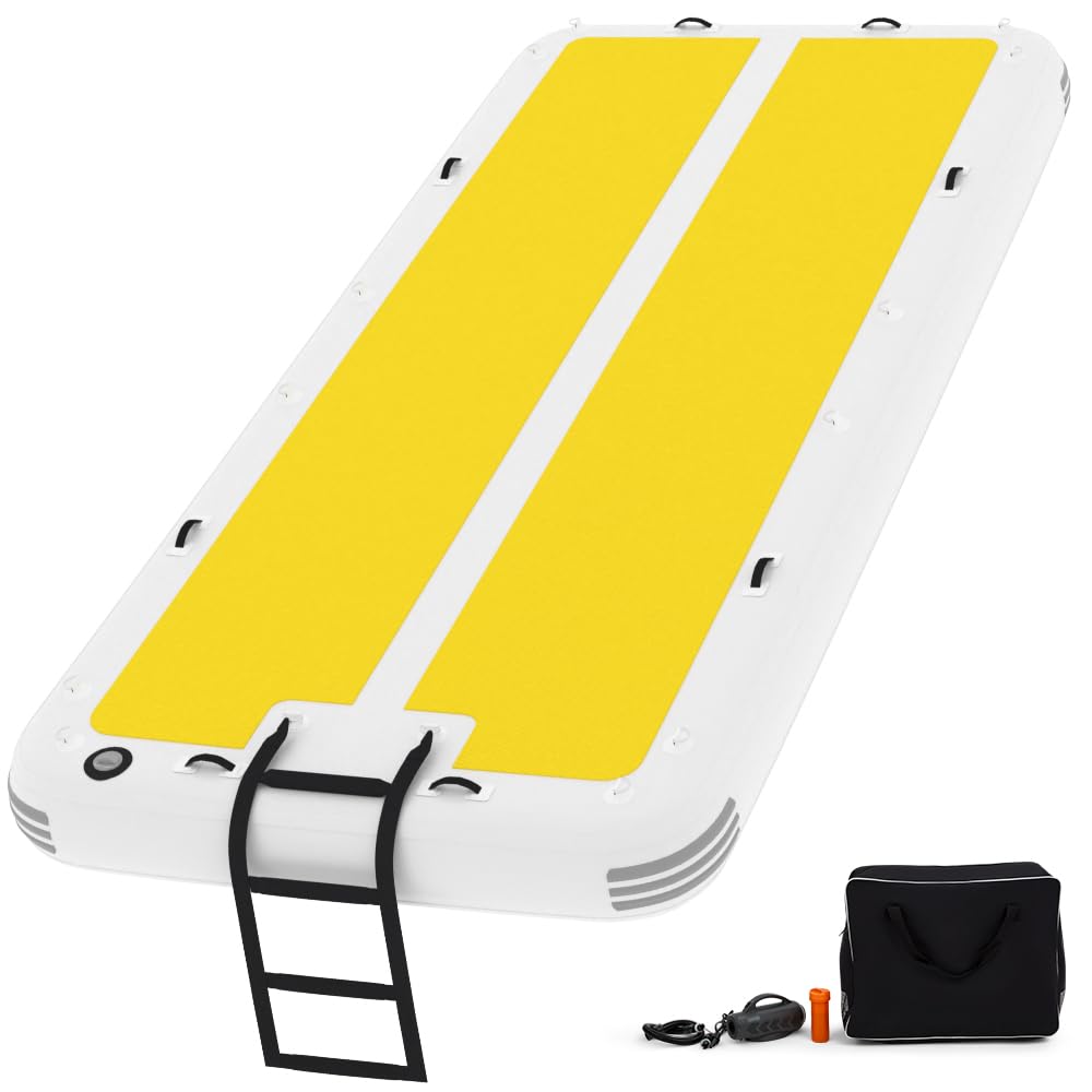 Danrelax 15'x6.5' Floating Dock, Inflatable Dock Floating Platform with 5mm EVA Anti-Slip Mat, Dock Floats for Lakes, Pools & Oceans, Quick Inflation in 1 Minute, Fits 15