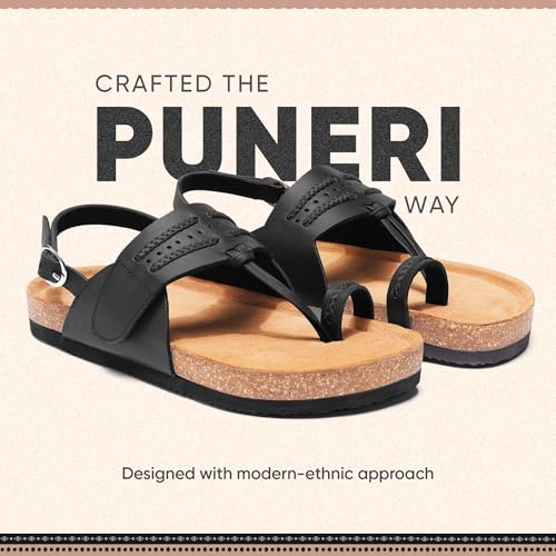 Image of Frido Puneri Chappal for Women | Ergonomic Traditional Indian Leather Chappal with Memory Foam, Wide Toe Box & Zero Drop Design | Adjustable Ethnic Footwear