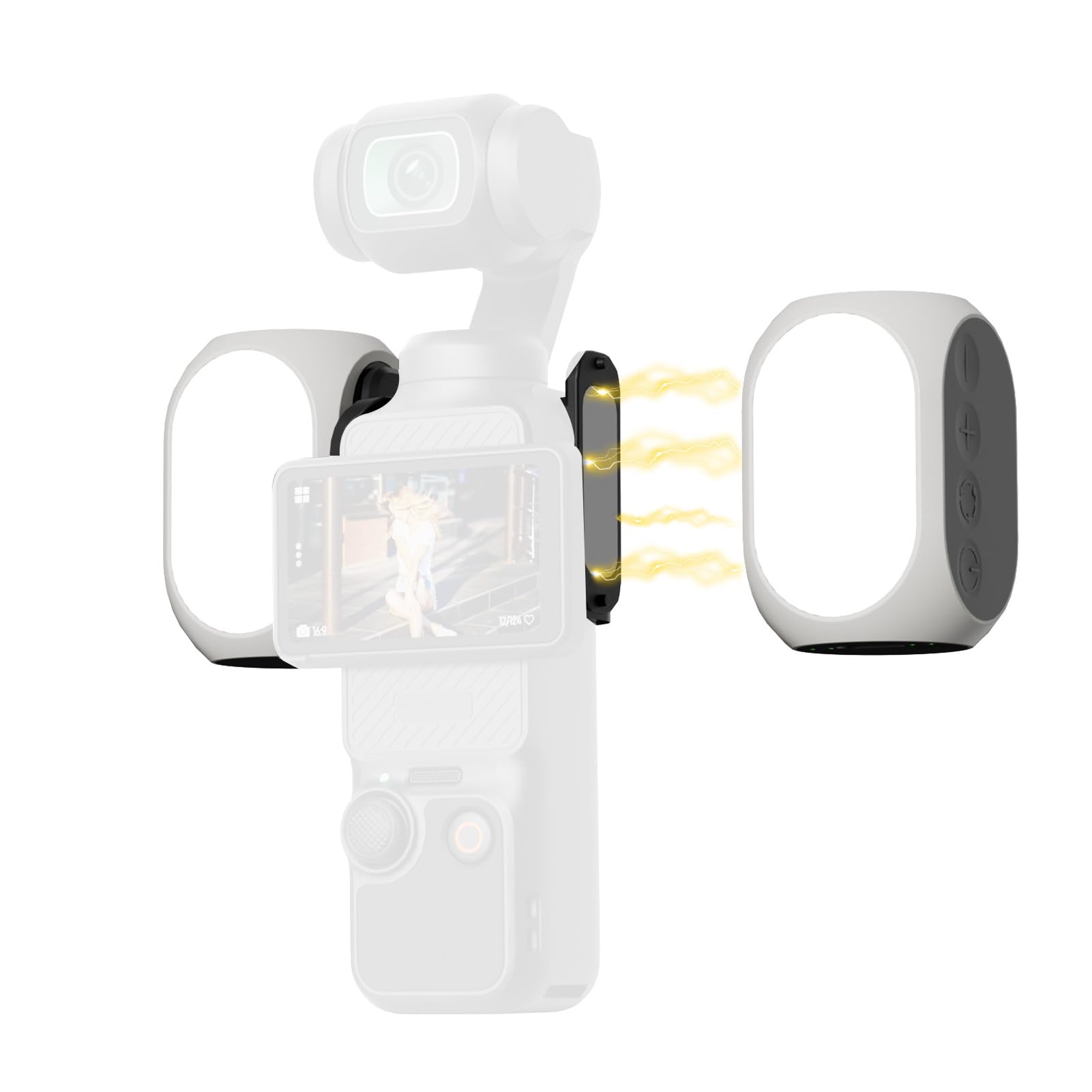 Lot de 2 lampes LED magnétiques avec 40 perles LED compatibles avec DJI Osmo Pocket 3, lampe vidéo 3000K-6500K, 10 niveaux de luminosité, batterie intégrée