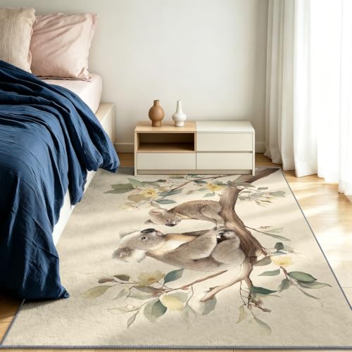 Alfombra de sala de estar moderna con ramas suaves para dormitorio 4