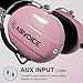 AIRVOICE Aviation Headset for Pilots with Mono Sound and Passive Noise Cancellation, PNR Aviation Headset with Noise Canceling Microphone, for Flight School Student, Instructor, Pink