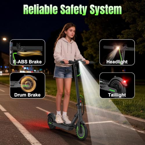 Image of WERHY Foldable Electric Scooter for 7.8 inch-9.4 inch feet, 350W Motor, Max 12 Miles Long Range, 19 MPH Max Speed, 8.5 inch Solid Tire, Lightweight Foldable E-Scooter with Dual Braking, Digital Display