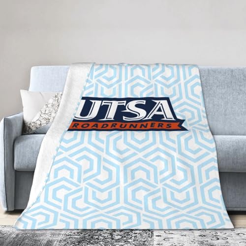 UTSA Roadrunners Blanket Large Luxury Fleece Soft Anti-Static Anti-Pilling Flannel Bed Blanket