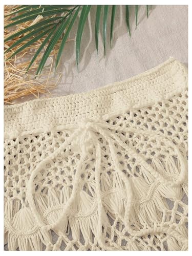 Image of Milumia Girl's Swimsuit Coverup Eyelet Crochet Hollow Bathing Suit Cover Up Beach Skirt