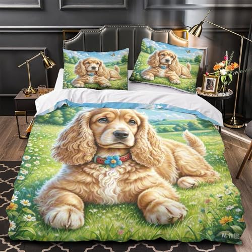 Parure de lit Cocker Spaniel américain pour décorer une chambre d'ado dynamique
