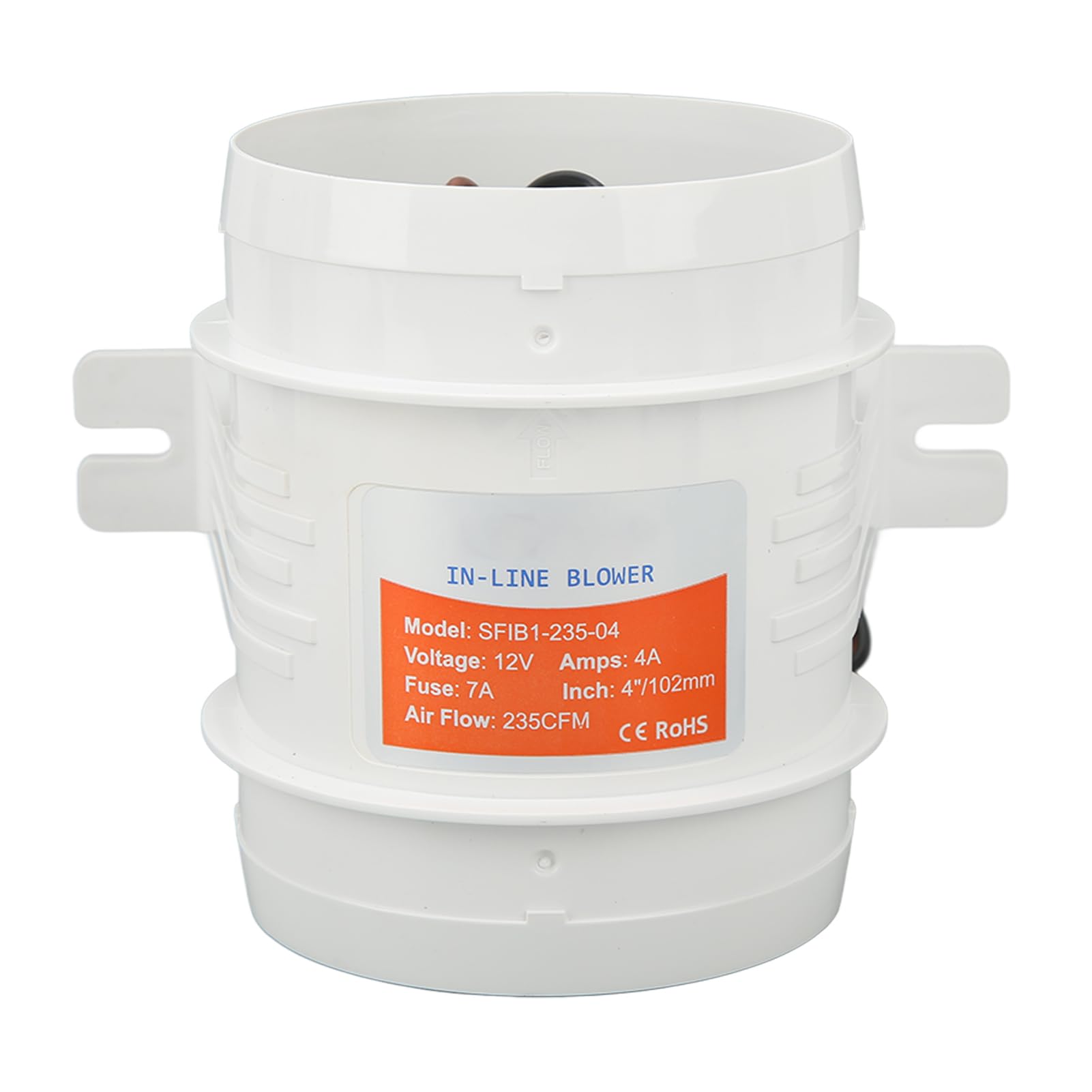 Fabater 4-calowa Rzędowa Dmuchawa Powietrza Zęzowego, Elektryczny Wentylator Morski 12 V o Wysokim Przepływie Powietrza 235CFM, Dmuchawa Rzędowa 12 V z Pięcioma łopatkami do Pojazdów Kempingowych,