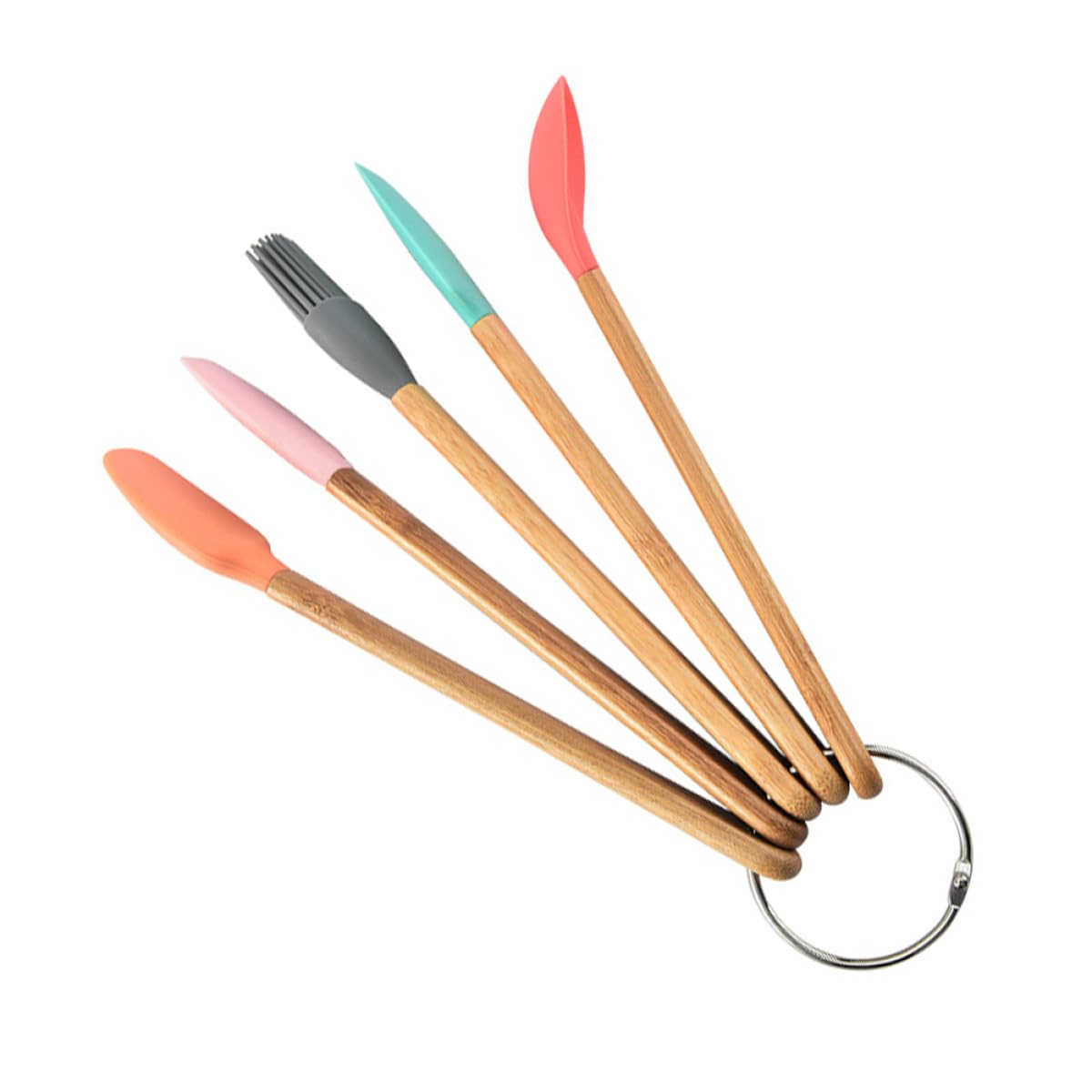 Kit de cocina de silicona para niños FOMIYES con mango de madera de 5 piezas