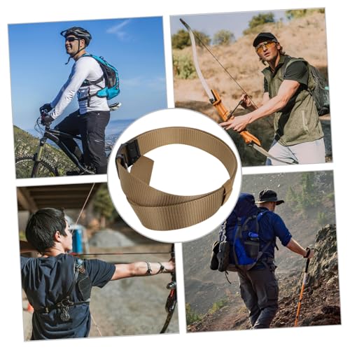 Adjustable Men's Casual Belt Breathable Ratchet Belt for Young Students Sports Durable Utility for Jeans Outdoor Activities Khaki Color3