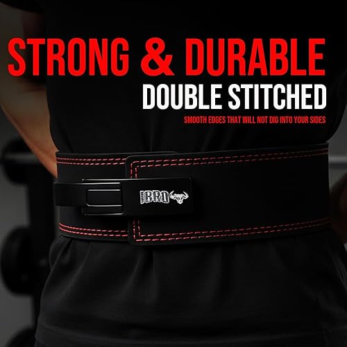 Miniatura 8 de IBRO Cinturón de palanca para levantamiento de pesas – Cinturón de 8 mm, 10 mm o 13 mm de potencia extrema y resistencia en cuero genuino - Para