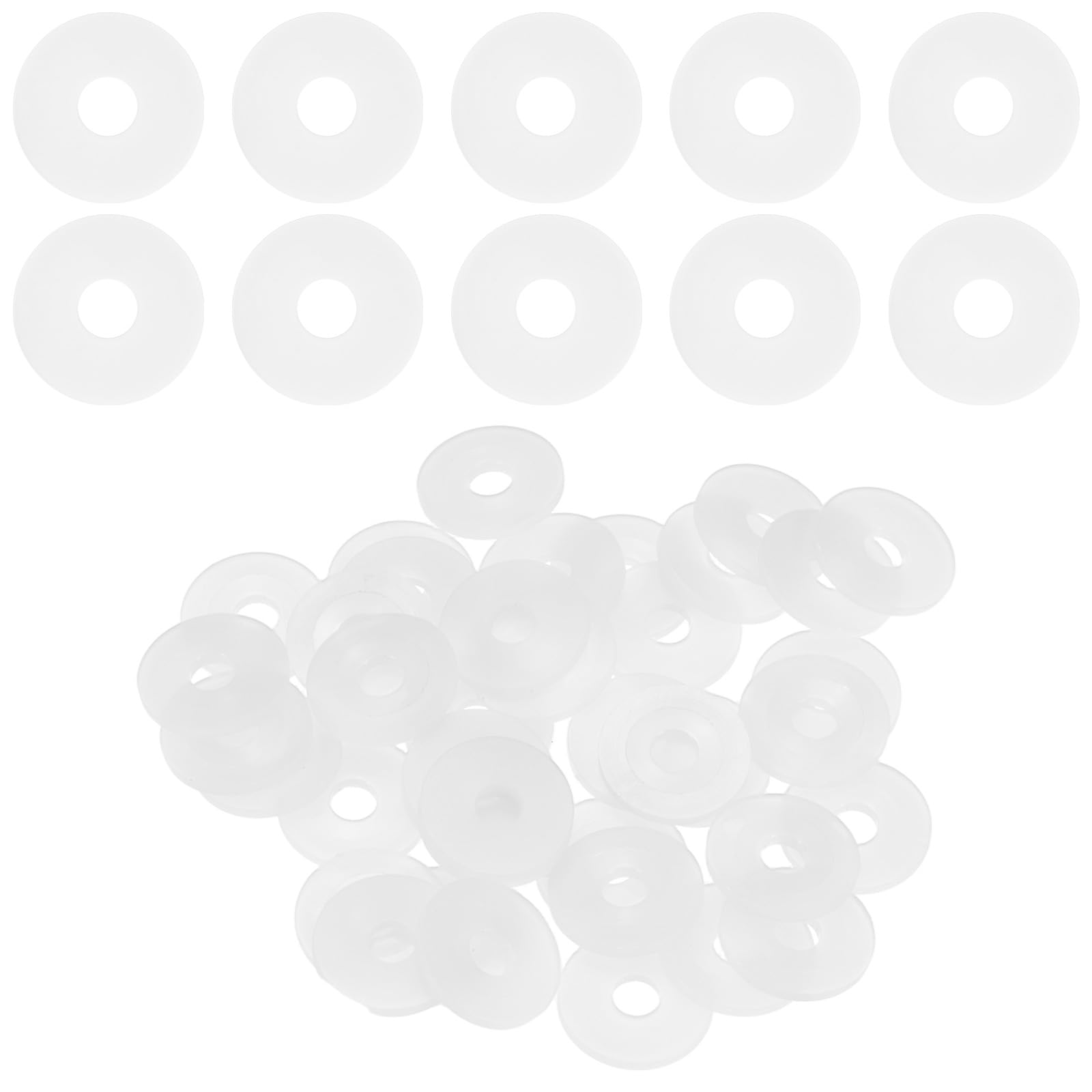 M METERXITY 40-Pack M6 Nylon Flat Washers 6mm ID 20mm OD 2mm Thick Round Plastic Plain Washer Fastener Sealing Spacer Gasket Ring for Household/Commercial [White] — image 1