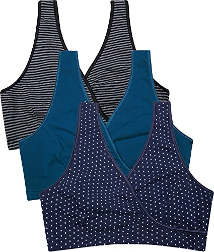 Image of CAKYE 3 Pack Maternity Nursing Sleep Bra Breastfeeding Cotton Bralette