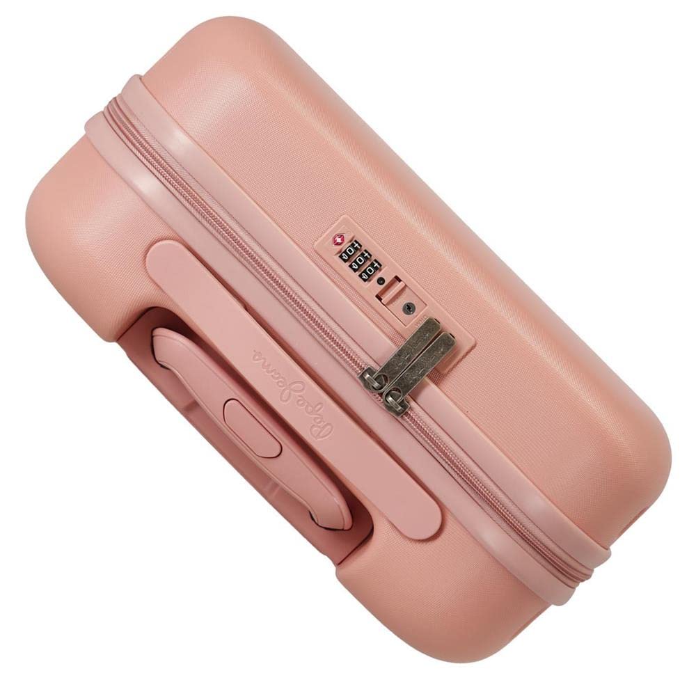 Pepe Jeans Carina Juego de maletas Rígida, Rosa, 4 Ruedas dobles