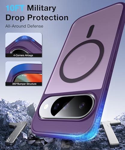 Image of [NO.1 Magnetic]for Google Pixel 10 Case /Pixel 10 Pro Case with MagSafe[Military Grade Drop Tested][Translucent Matte][Anti-Fingerprint]Soft Silicone Bumper for Pixel 10 /10 Pro Phone Case,Purple