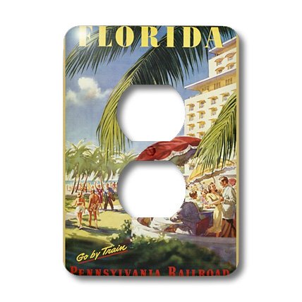 Cubierta para interruptor de luz de tren vintage de Florida 3dRose lsp_163663_6