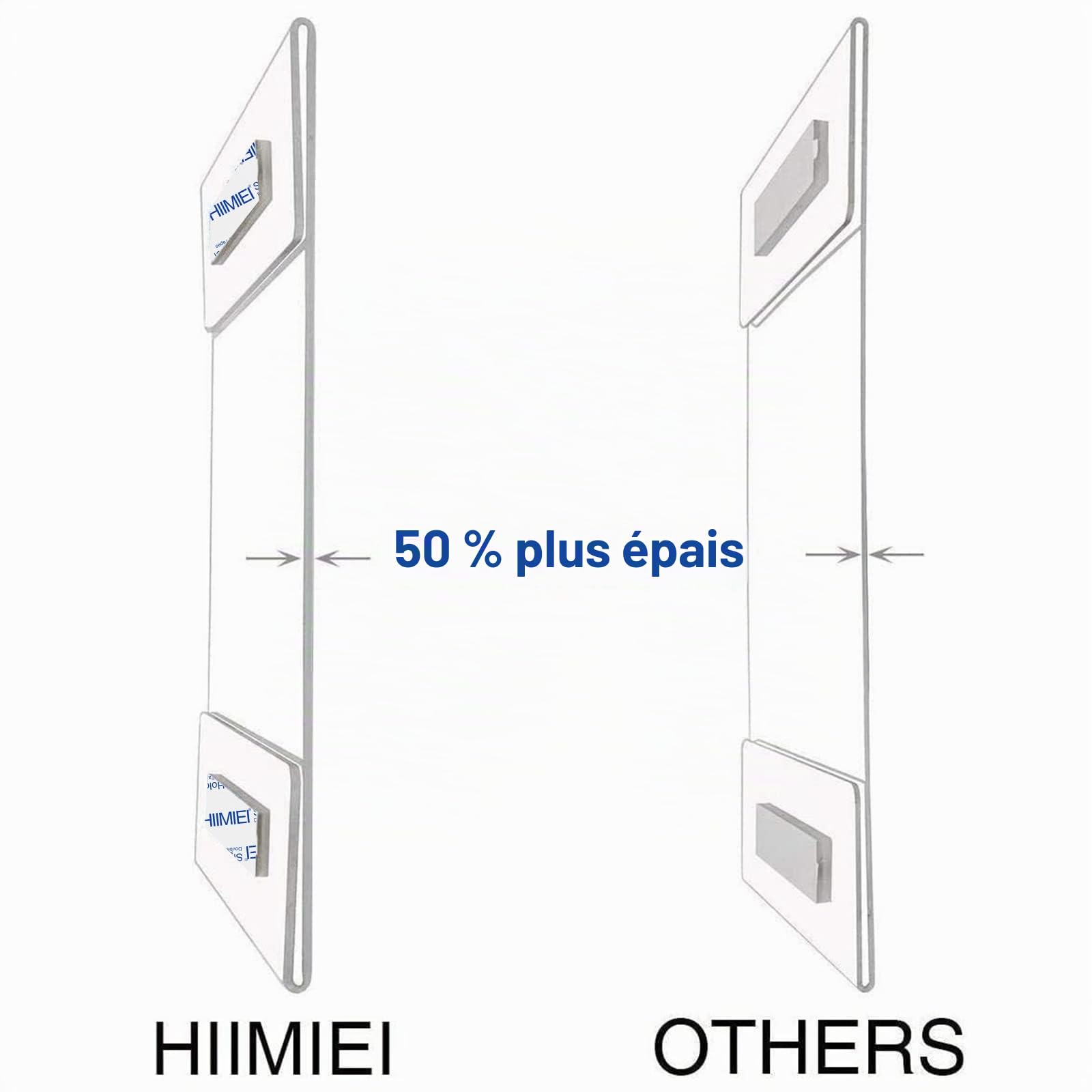 Lot de 6 supports de panneau en plexi en acrylique transparent avec ruban adhésif 3M, panneau mural, mémo, porte-menu pour bureau, maison, magasin, restaurant, sans perçage