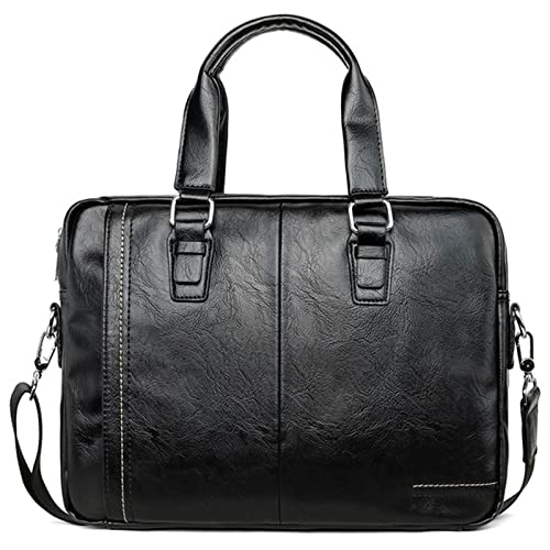 Briefcases Messenger Bags Laptop Bag Leather Men Handheld Horizontal Briefcase Business One Shoulder Crossbody Top Soft Leather Casual Bag3