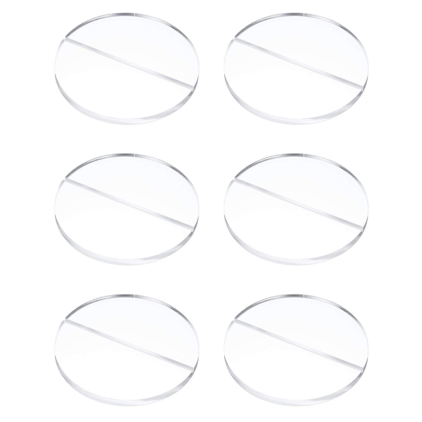 PATIKIL 6 Stück Platzkartenhalter 5.9" Klare Acrylstände Hochzeitsschild Runde Namenskartenhalter Tischnummernständer Mit 1/8" Schlitz Für Hochzeit Geburtstag 150 mm