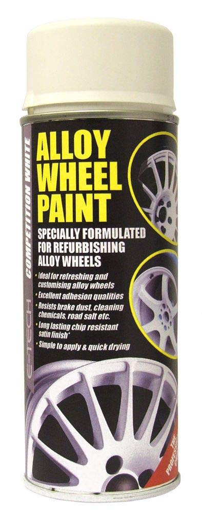 E-TECH Alloy Wheel Paint Competition White Chip Resistant Wheel Refurbishment 400ml Can
