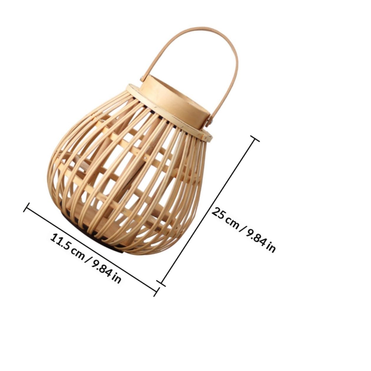 Candelabro de Bambú Artesanal para Ambiente del Hogar, Linterna Beige de Madera Natural Diseño Retro y Ambiente Acogedor para Uso en Casa