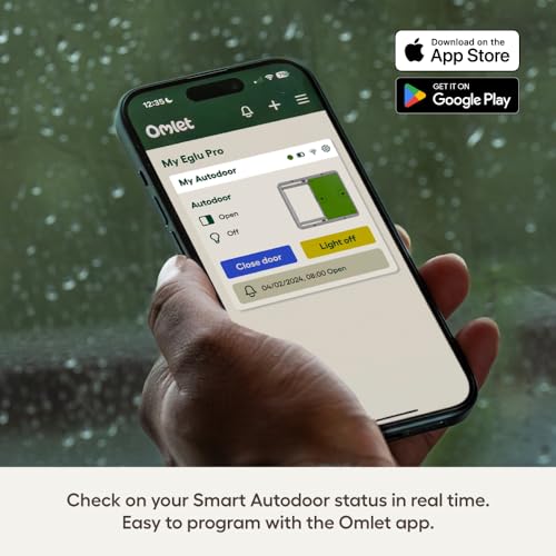 Omlet Smart Automatic Chicken Coop Door Opener | Wi-Fi Enabled | Programmable with App | Operated by Light Sensor or Timer | Easy to Install | Mains or Battery Powered | Built-in Safety Sensors Grey