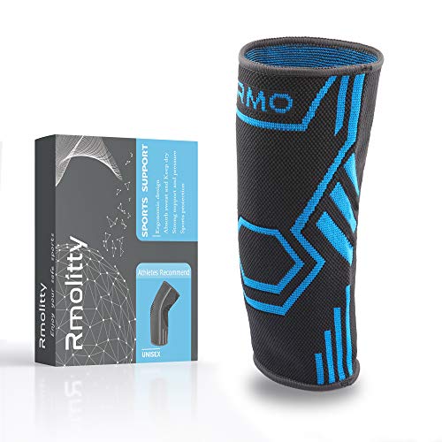 Rmolitty Coderas Deportivas, Soporte para Codo Tenista, Coderas de Golfista para Hombre y Mujer (M, Azul Soltero)