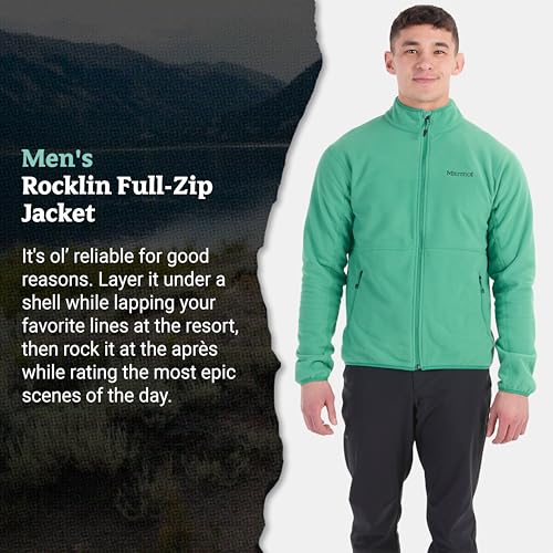 Image of MARMOT Men's Rocklin Full-Zip Jacket - Classic, Warm, Lightweight 100-Weight Fleece Layer