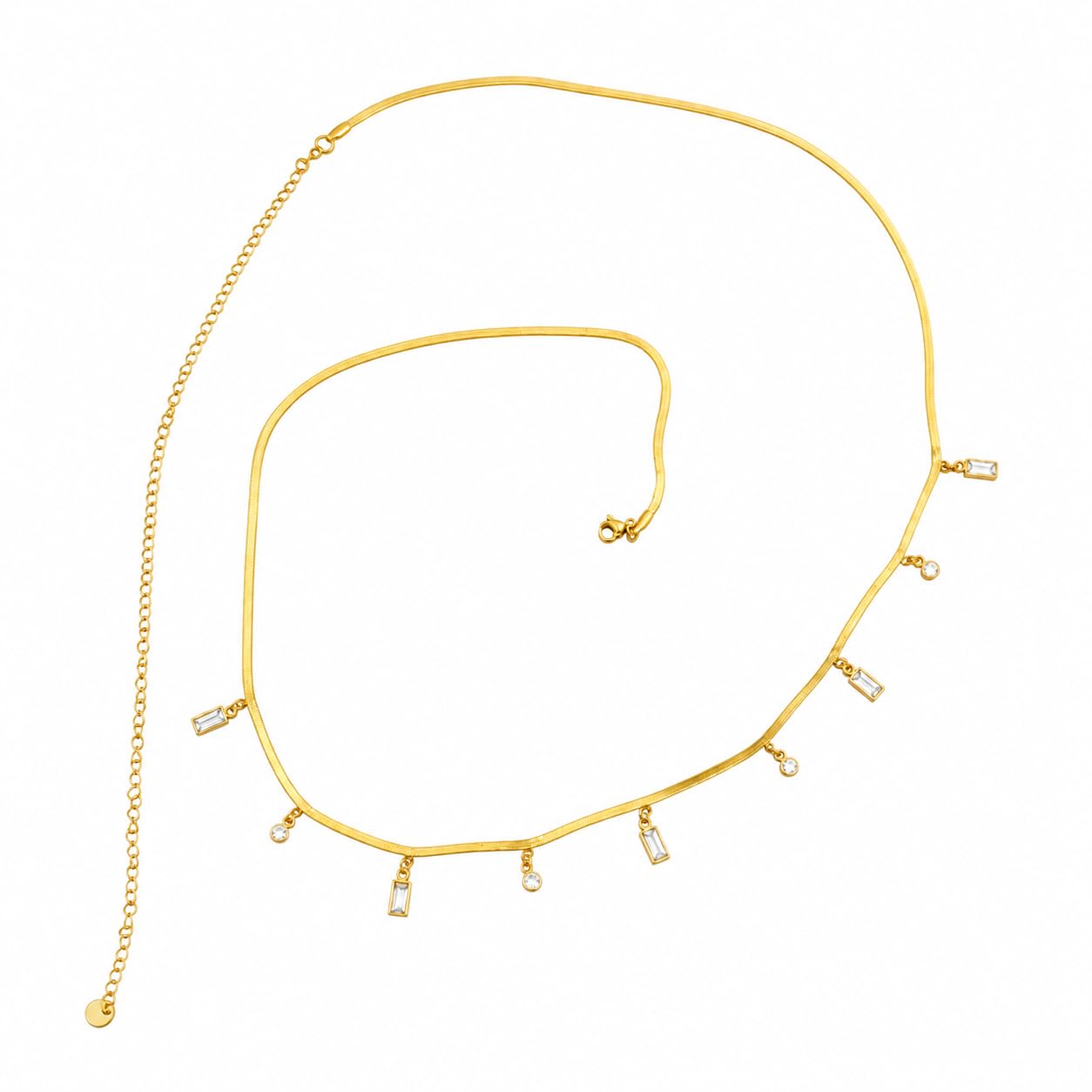 Gold-Tone Crystal Charm Waist Chain for Women | Snake Chain Belly Jewelry | Fashionable Waist Jewelry-image-47