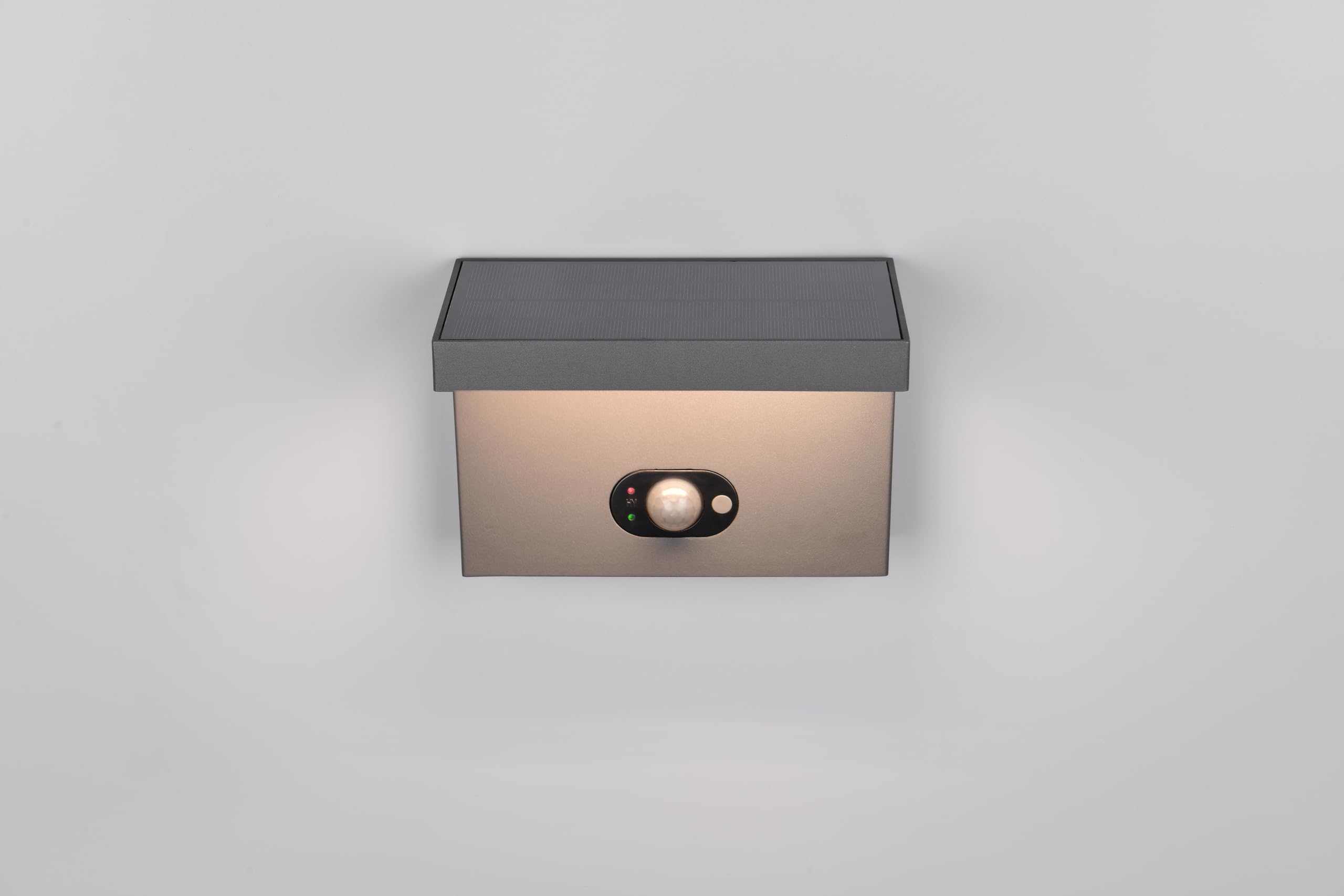Trio Leuchten BLYDE 253569142 lampa solarna do użytku na zewnątrz, odlew aluminiowy, antracytowy LED, 5 W, hybrydowa praca solarna / sieciowa,