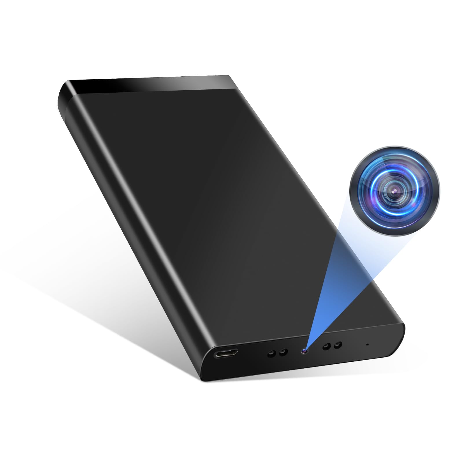 Camara Espia Oculta, 10000mAh Mini Cámaras Espías Power Bank 1080P HD, Micro Camara Seguridad 50 Horas de Grabación con Visión Nocturna Detector de Movimiento
