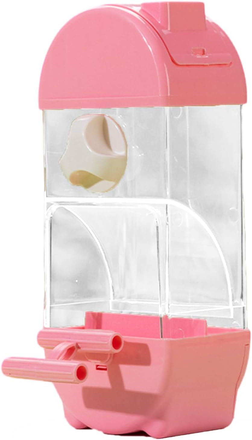 Clear Semi Closed Automatic Bird Feeder Splash Designs Feeder Food Container for Small to Mediums Birds Clear Bird