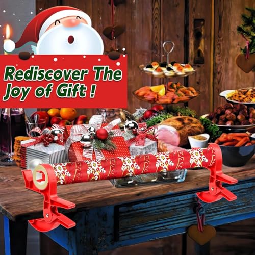 Vibbang Gift Wrapping Paper Cutter and Holder - Tabletop Tool Clamp With Tape Dispenser - Table Clamp to Secure Wrapping Paper Roll - Image 2
